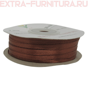 Лента атласная  3 мм  цв.198 коричневый  рул.100 м