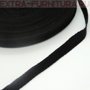 Лента киперная х/б 15 мм, цв.черный, уп.50м (пл.2,6 г/м)