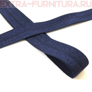 Резинка окантовочная 15мм цв.061 темно-синий, блестящая уп. 50м