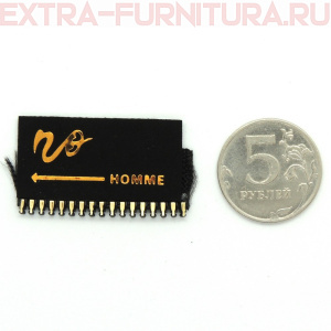 Нашивка NO, золотая надпись, цв.черный