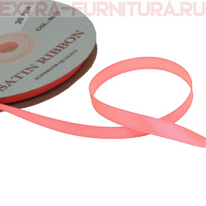 Лента атласная  6 мм  цв.051 ярко-розовый рул. 27,42м