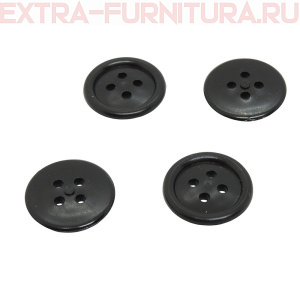Пуговицы 17/4 черные, ПС-2, Шагрень, упаковка 1000шт.