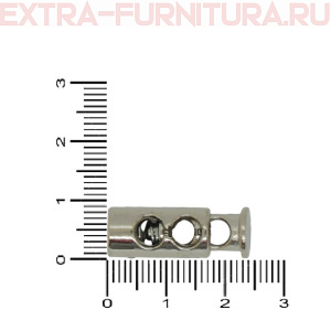 Фиксатор цилиндр 2 отверстия, под металл, цв.никель, арт L4(уп. 500шт/кор.25000шт)