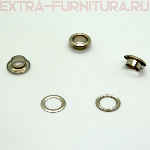 Люверсы 8 мм, (13,3*7,2 mm, h=4,9 mm.), никель (уп.2000шт) А