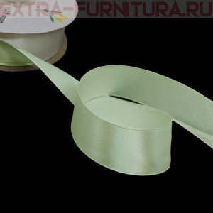 Лента атласная 24 мм цв 125 бледно-зеленый рул. 27,42м