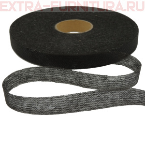 Лента нитепрошивная клеевая, по долевой, арт.4715B шир. 15 мм цв.черный ,уп. 100 м