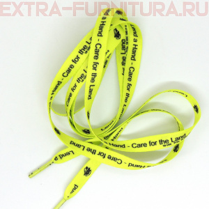 Шнурки плоские 130см, шир.10мм, Lead a Hand, цв.неон