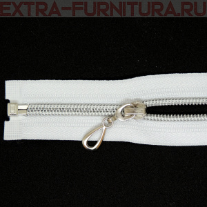 Молния спираль декор Т5 75см цв.белый/серебро MaxZipper*