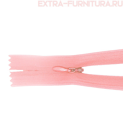 Молния потайная № 3, 50 см, цв. 133 светло-розовый п/э пл.9,3 гр/м