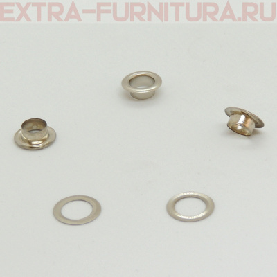 Купить Люверсы 6 мм, (11,5*5 mm, h=5 mm.), никель (уп.5000шт) STRONG оптом в Иваново