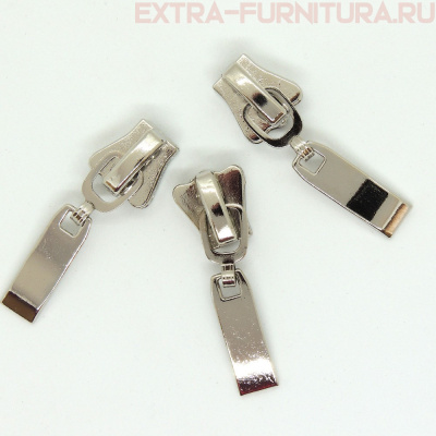 Бегунок декоративный автомат ТР8 никель (15-5)  КОРОНА (уп.25шт)