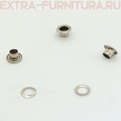 Люверсы 4 мм, (7,2*3 mm, h=3,6 mm.), никель (уп.1000шт) М