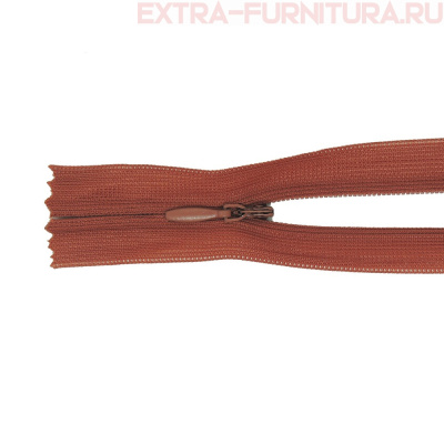 Молния потайная  № 3, 20 см, цв. S062 кирпичный п/э пл.9,3 гр/м