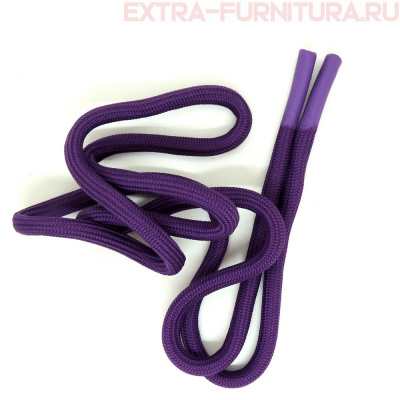 Шнурки круглые 130 см, прорезин.наконечник, цв.фиолетовый