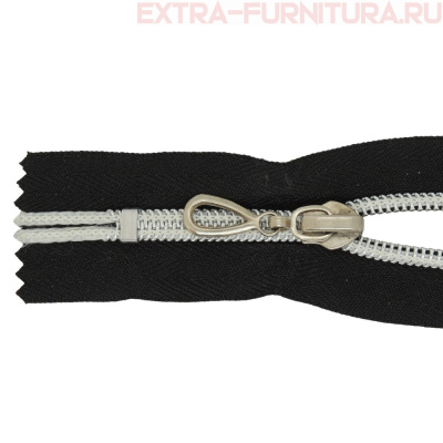 Молния спираль декор Т7 20см цв.черный/серебро н/р