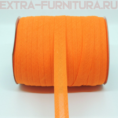Косая бейка х/б  15мм 132м цв.158 оранжевый 