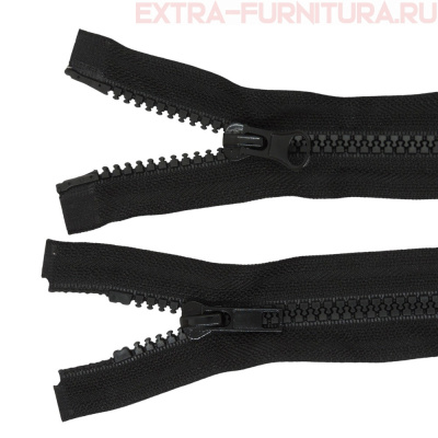 Молния Трактор Т5 2 замка, дл.50 см, цв.черный, усил. звено (кл.А)