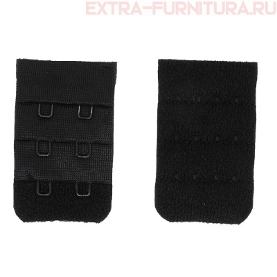 Застежка с крючками для бюстгальтера, арт.TBY-75332, 2ряда 3крючка 3см, цв.черный, уп.100шт