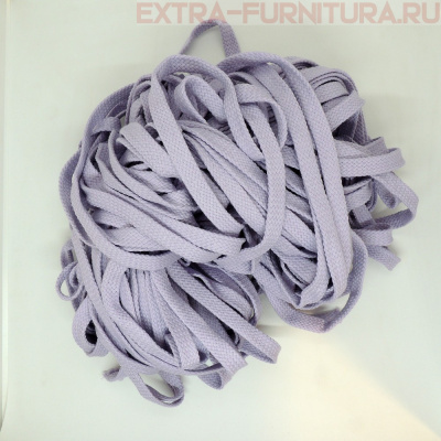 Шнур плоский х/б 12мм, цв.сиреневый 135, уп.50м, пл. 9,88 гр/м
